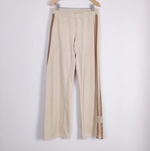 Jennifer Lopez Women's Velvet Loungewear Sweatpants in Cream Tan Size Small Y2K